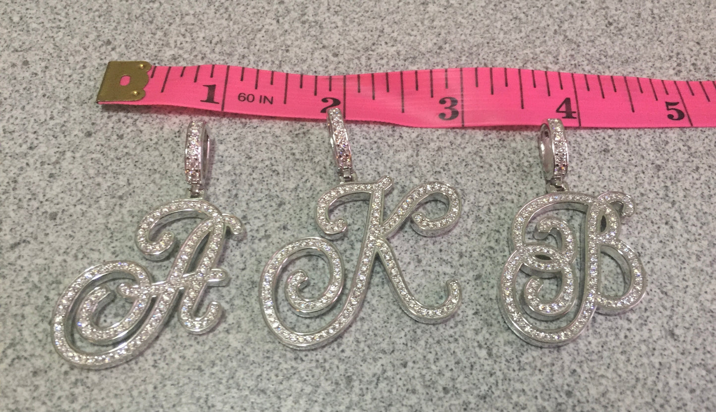 Moissanite Letter Pendant - Cursive