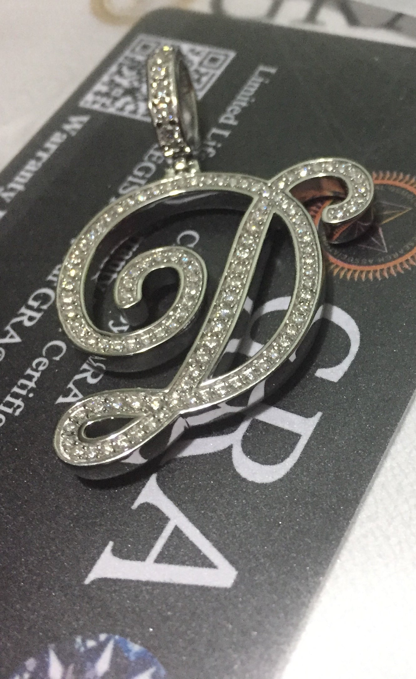 Moissanite Letter Pendant - Cursive