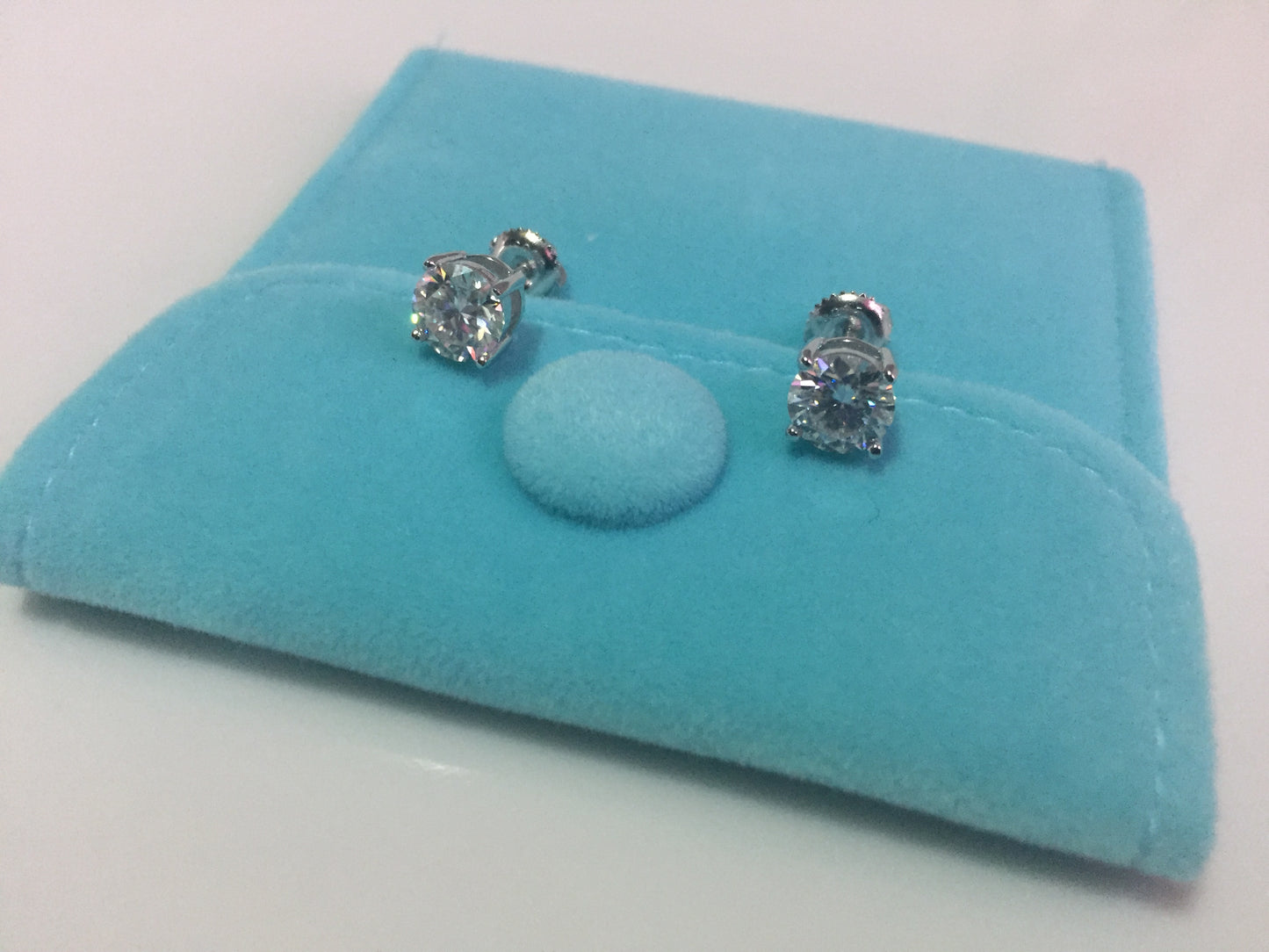 1 Ct. Moissanite Stud Earrings (Screw-back)