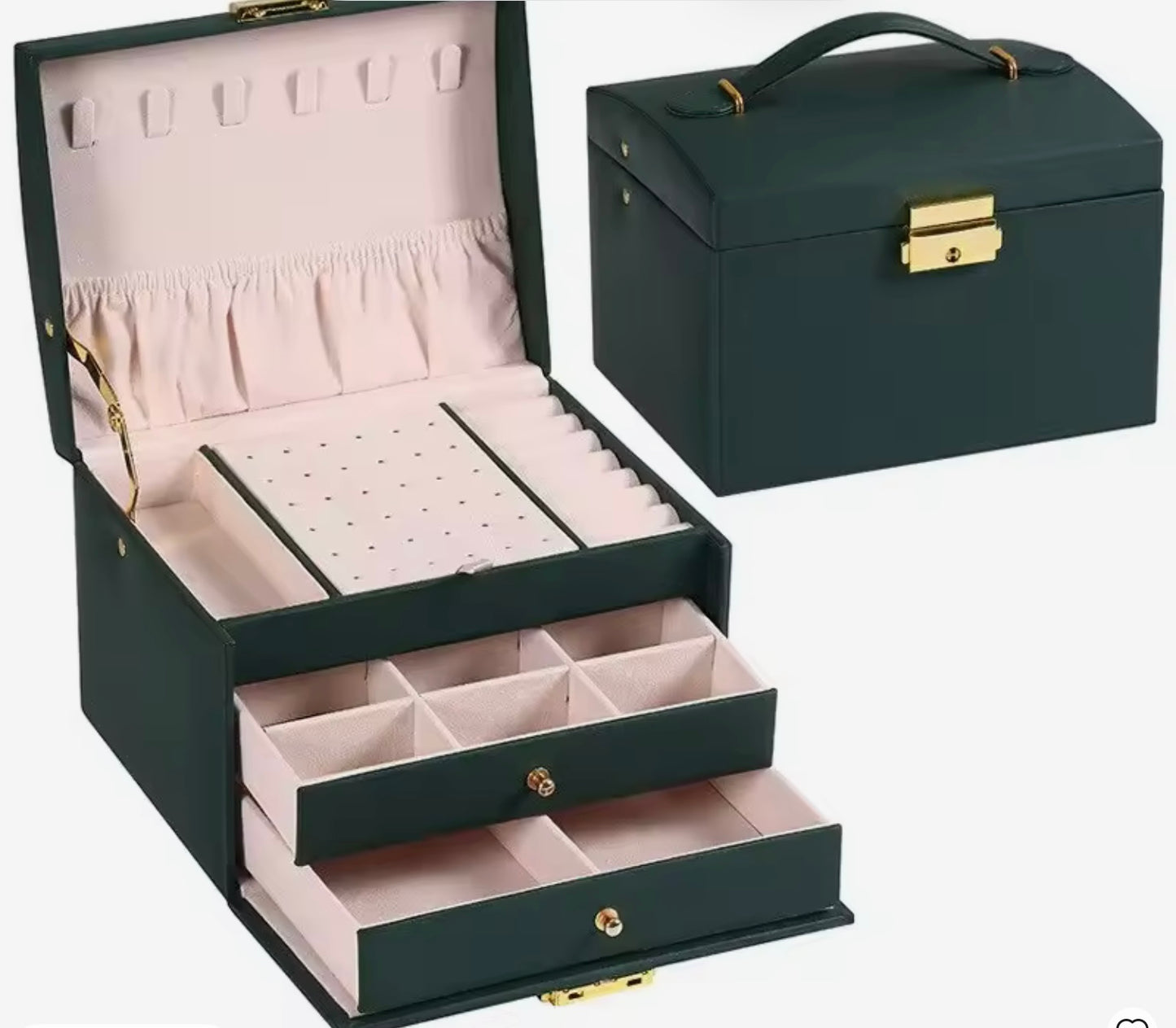 3-Layer Travel Jewelry Case with Lock