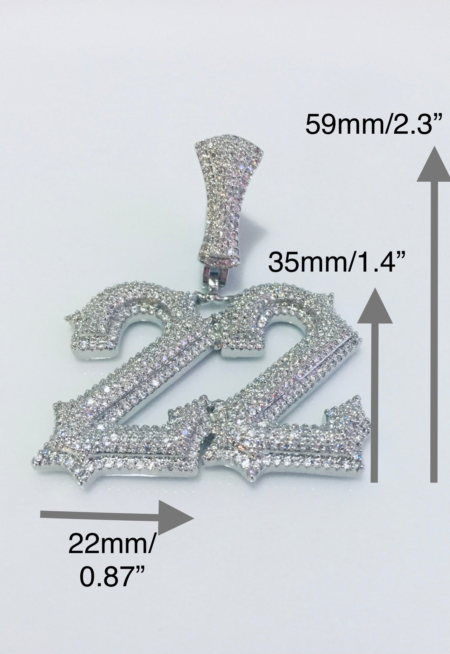 Custom Moissanite Letter/Number Pendant (Gothic Script Style - Medium size)