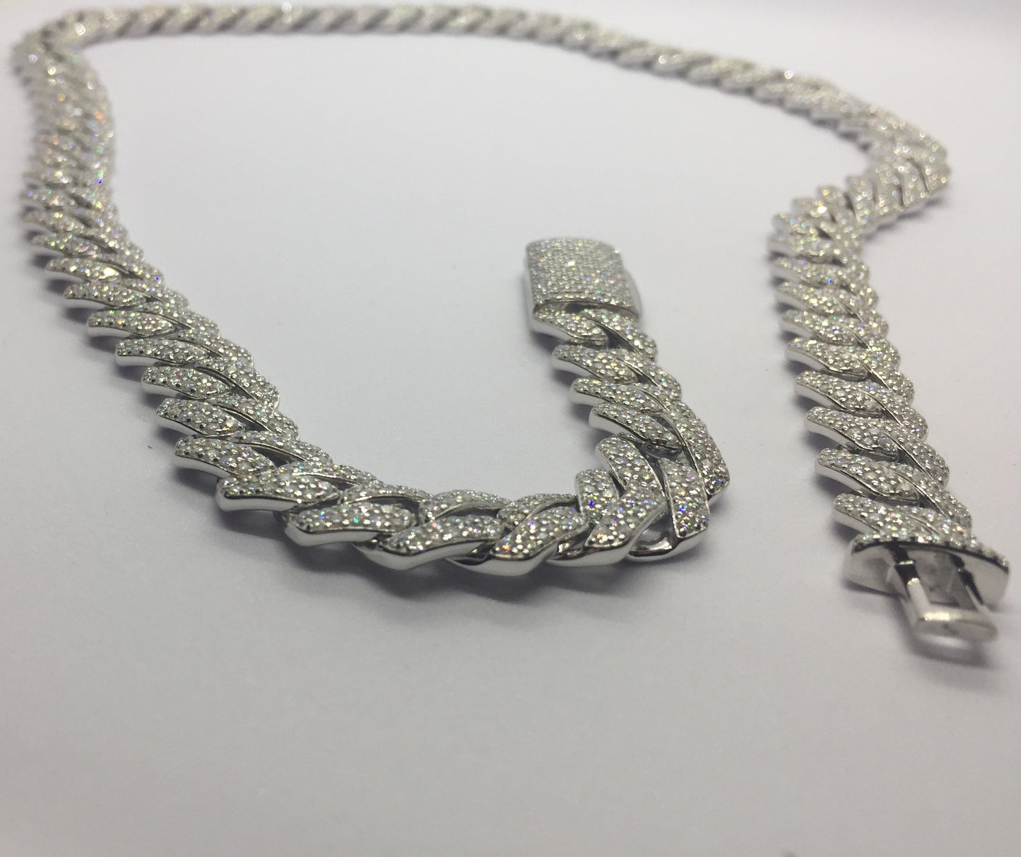 12mm Moissanite Prong Cuban Chain