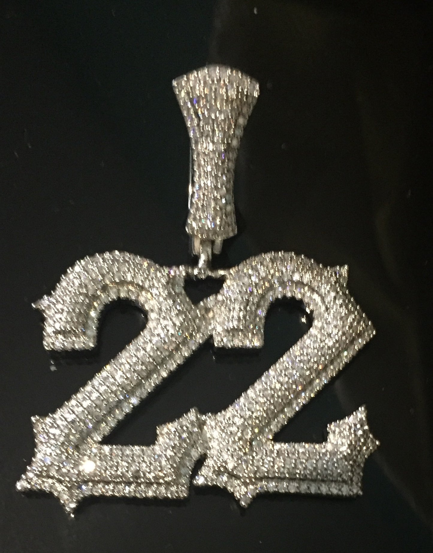 Custom Moissanite Letter/Number Pendant (Gothic Script Style - Medium size)
