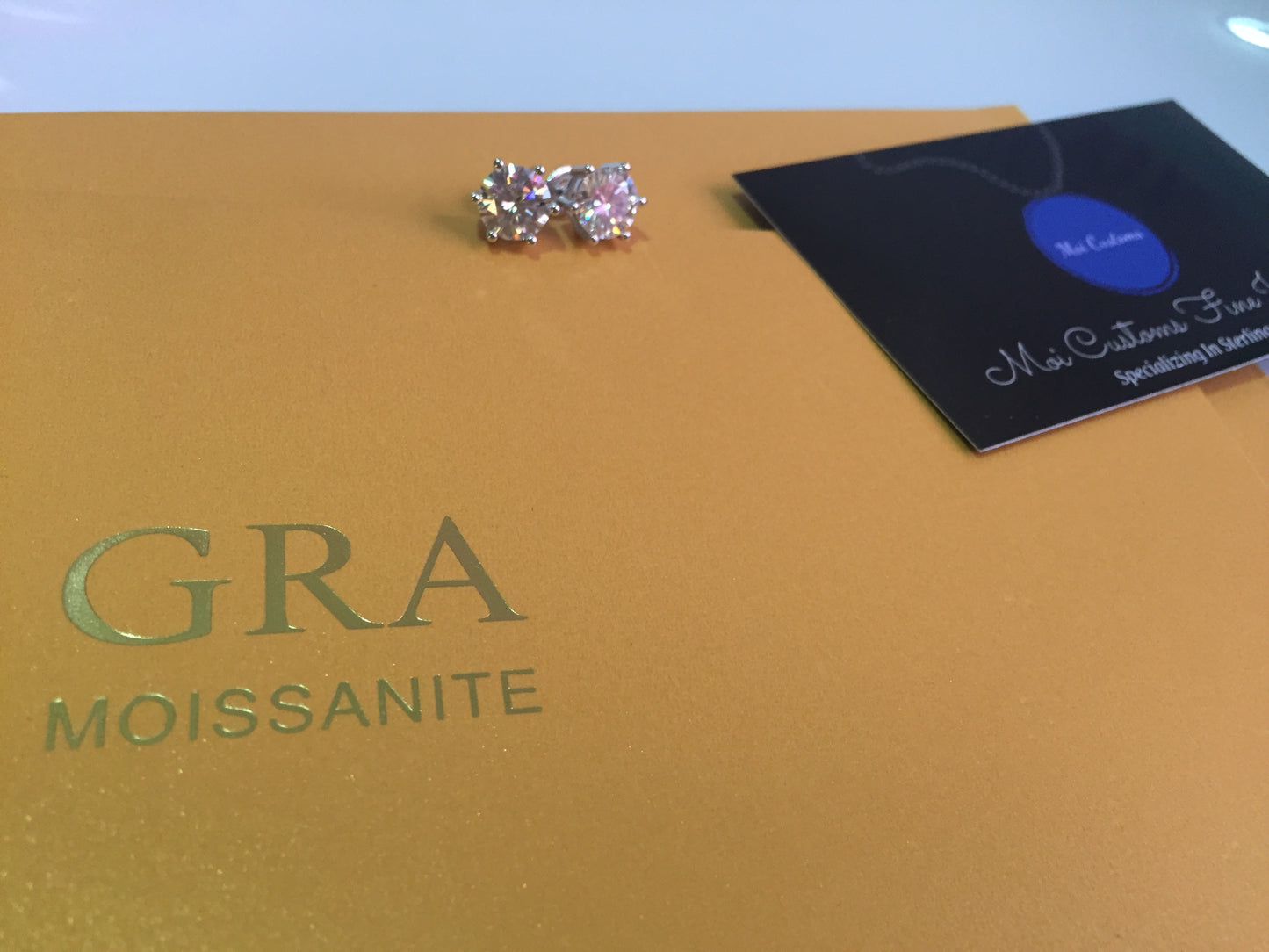 2 Ct. (8mm) Moissanite Stud Earrings