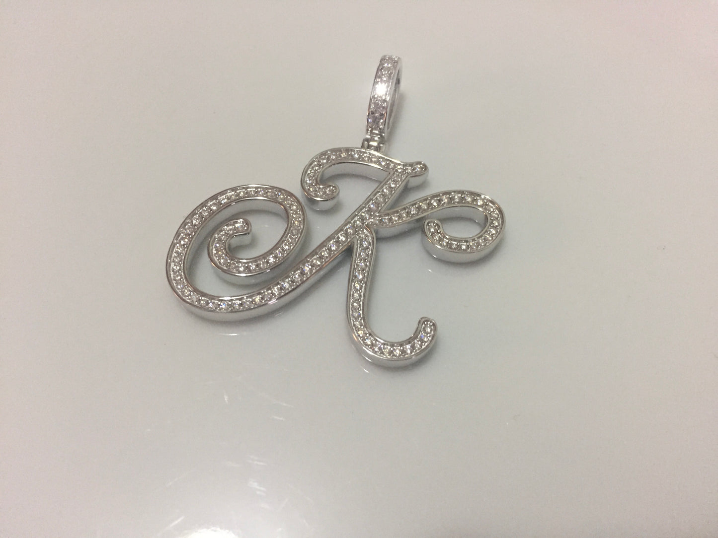 Moissanite Letter Pendant - Cursive