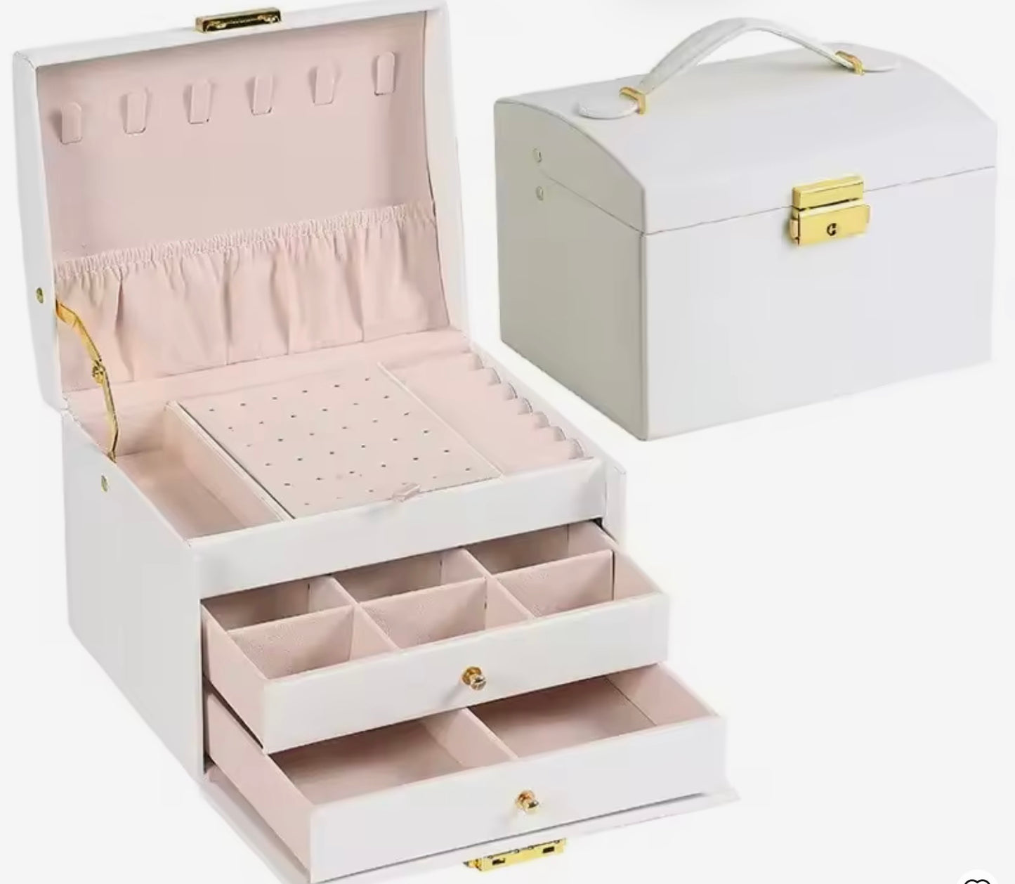 3-Layer Travel Jewelry Case with Lock