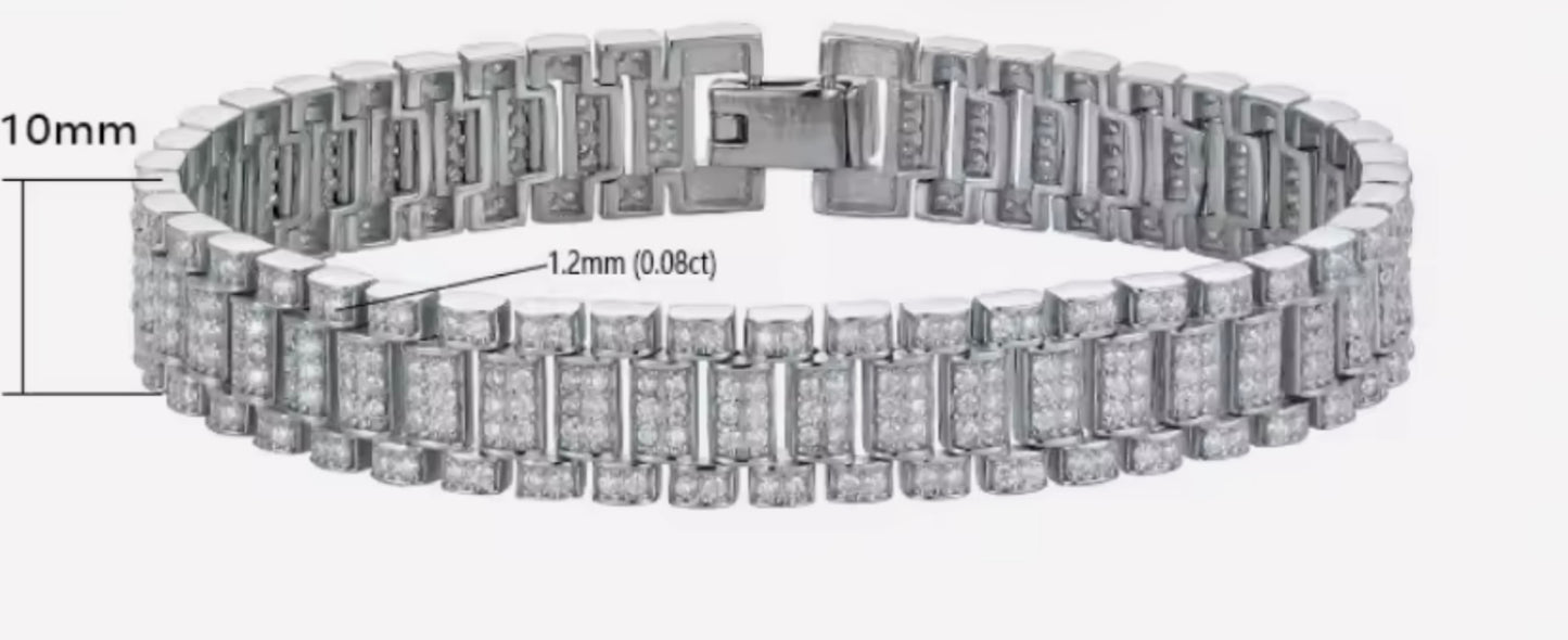 Presidential “Rolex-style” Moissanite Bracelet - 10mm