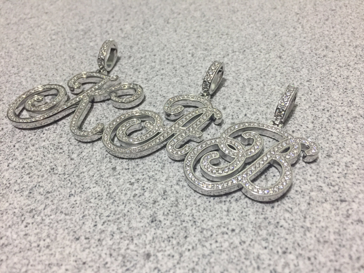 Moissanite Letter Pendant - Cursive