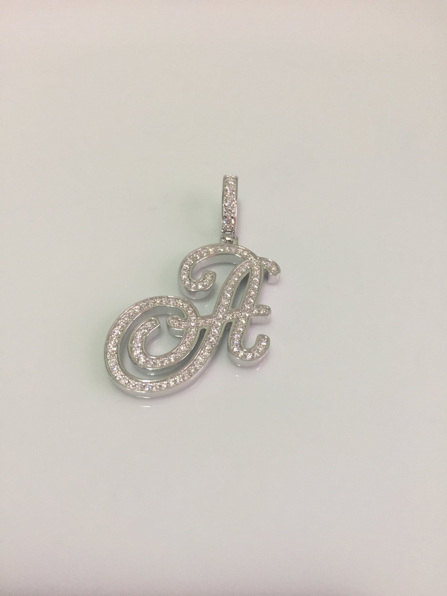 Moissanite Letter Pendant - Cursive