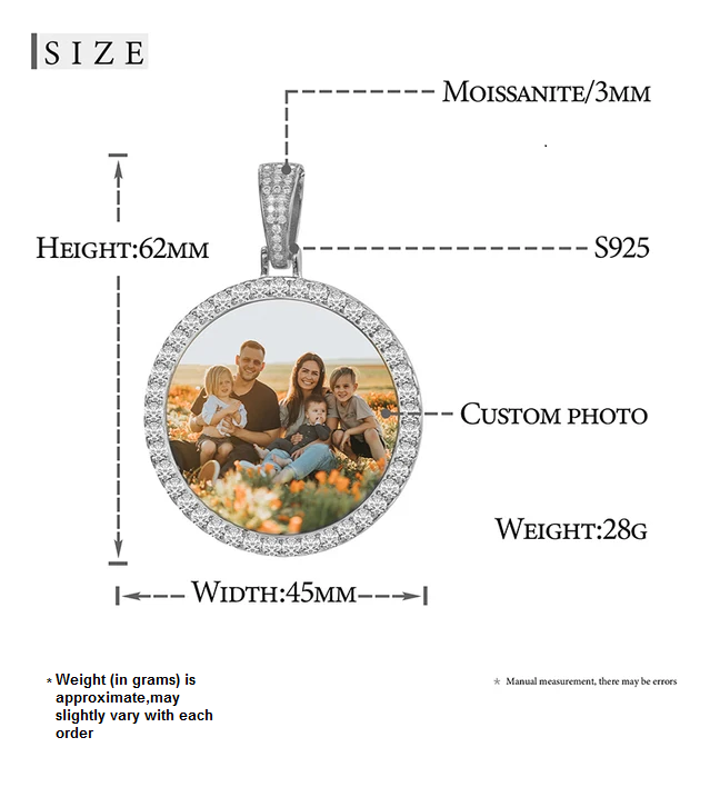 Moissanite Photo Pendant (Large)