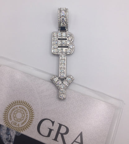 Custom Vertical Moissanite Letter Pendant