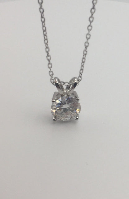 2ct Moissanite Round Brilliant Cut Pendant/Necklace (Necklace+Pendant only)