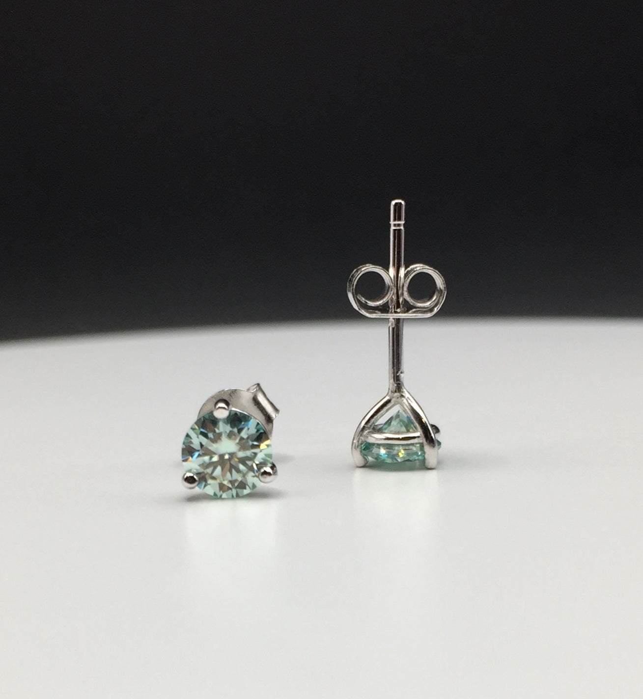 5mm “Icy Blue” Moissanite Stud Earrings (0.5ct)