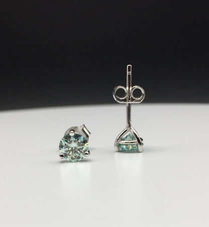 5mm “Icy Blue” Moissanite Stud Earrings (0.5ct)
