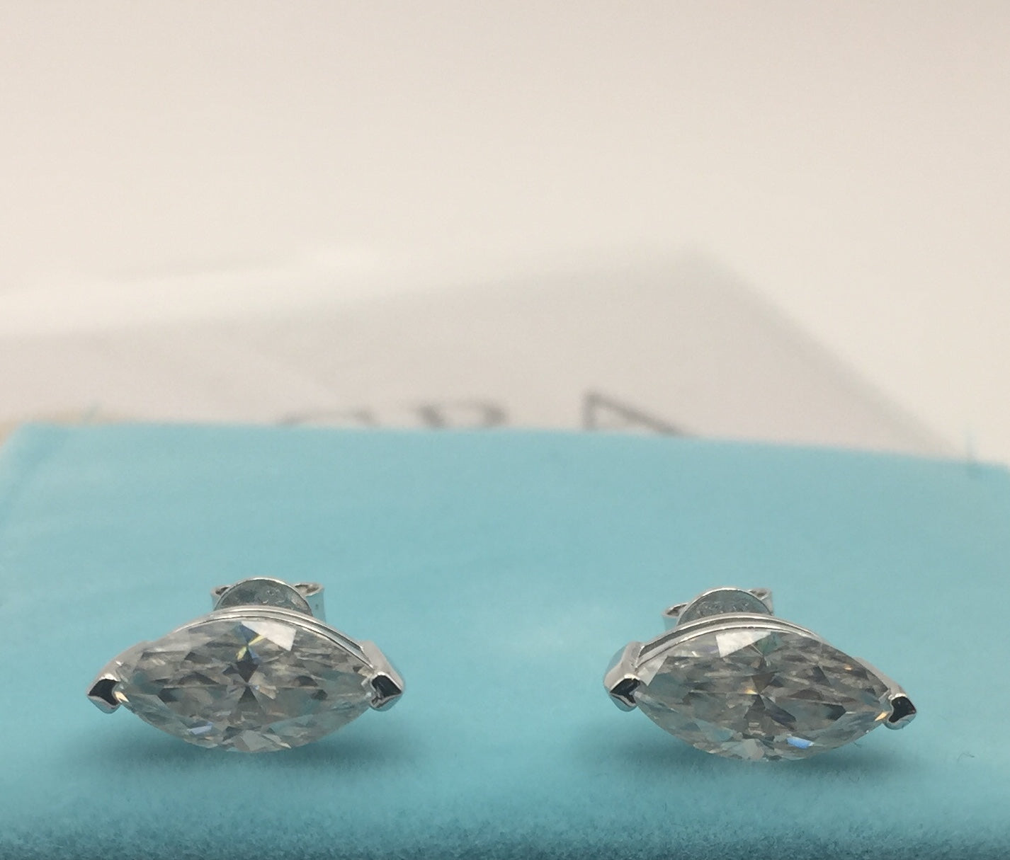 Marquise Cut Moissanite Stud Earrings (2 Carat)