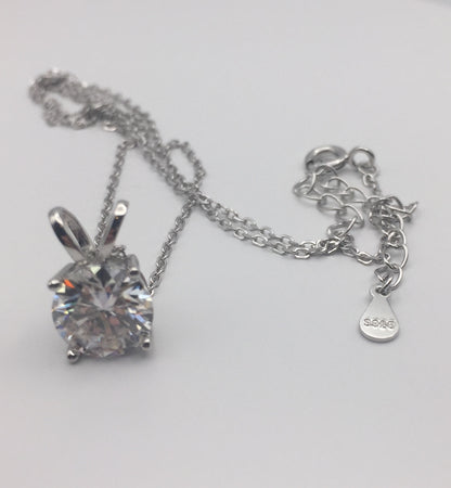 2ct Moissanite Round Brilliant Cut Pendant/Necklace (Necklace+Pendant only)