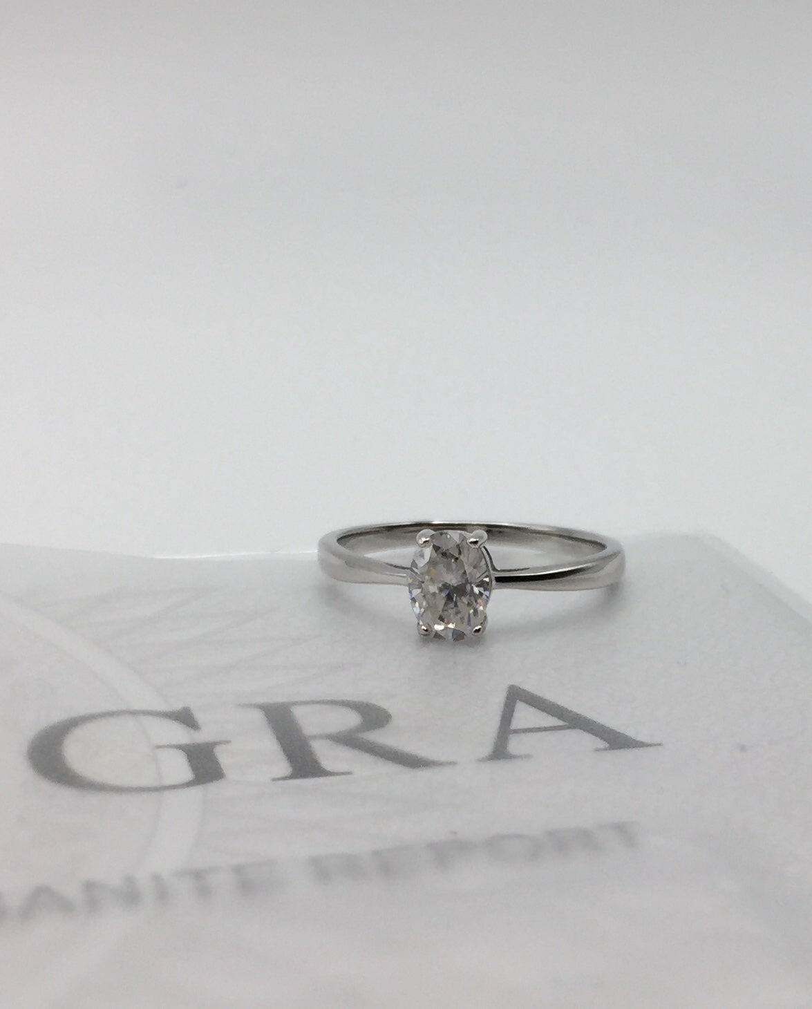 Oval Cut Solitaire 1ct Moissanite Ring