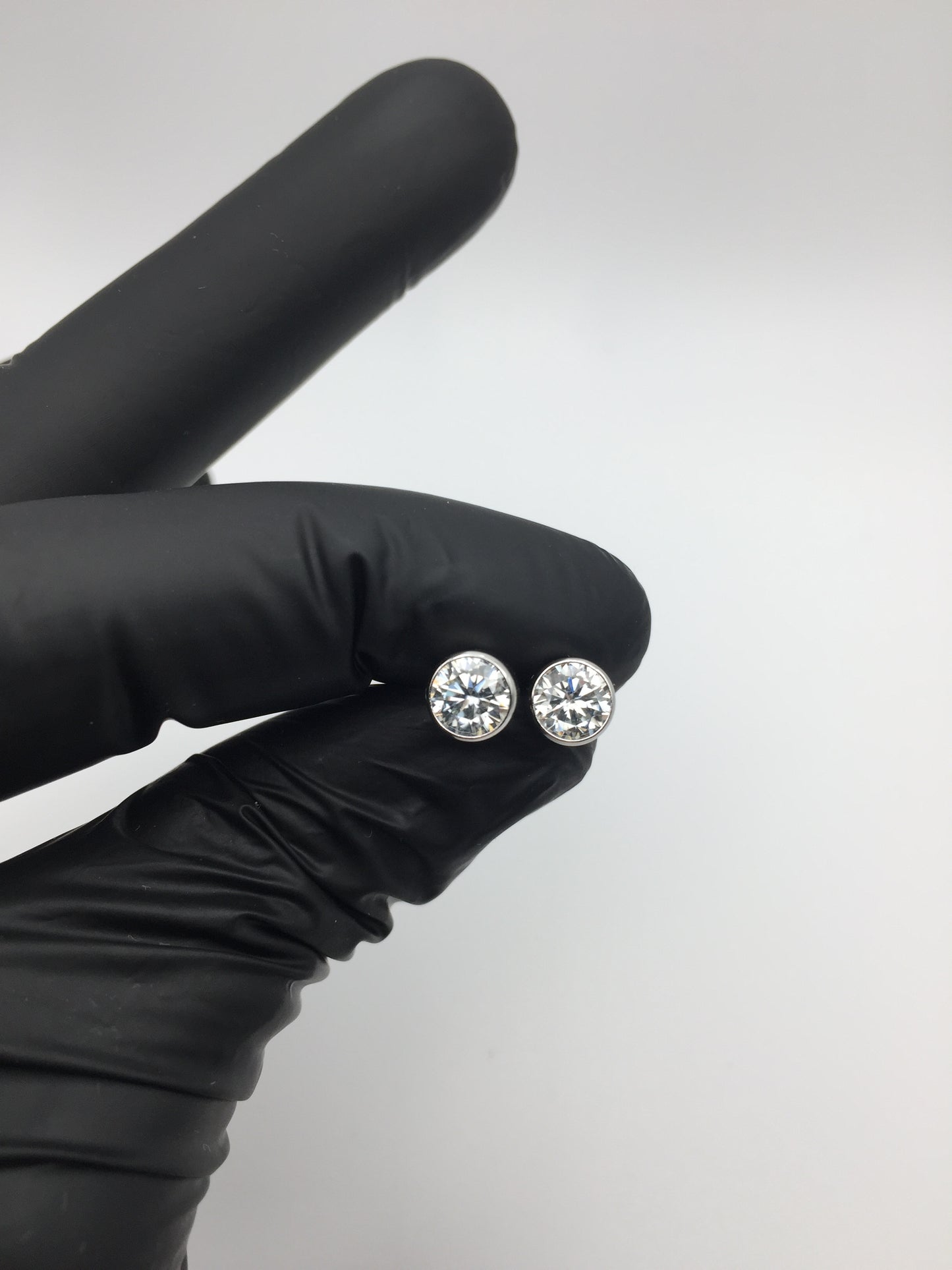 6mm Bezel set Moissanite Stud Earrings (0.8ct)