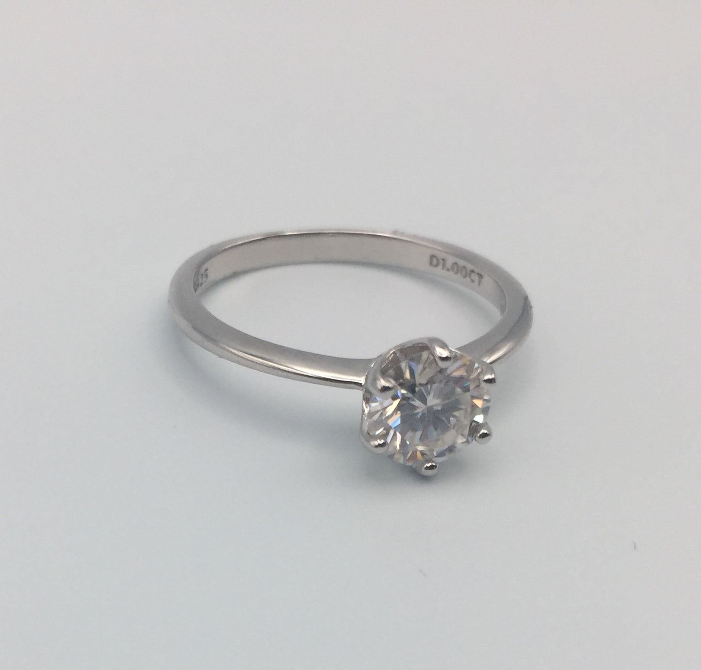 1ct Solitaire Moissanite Ring