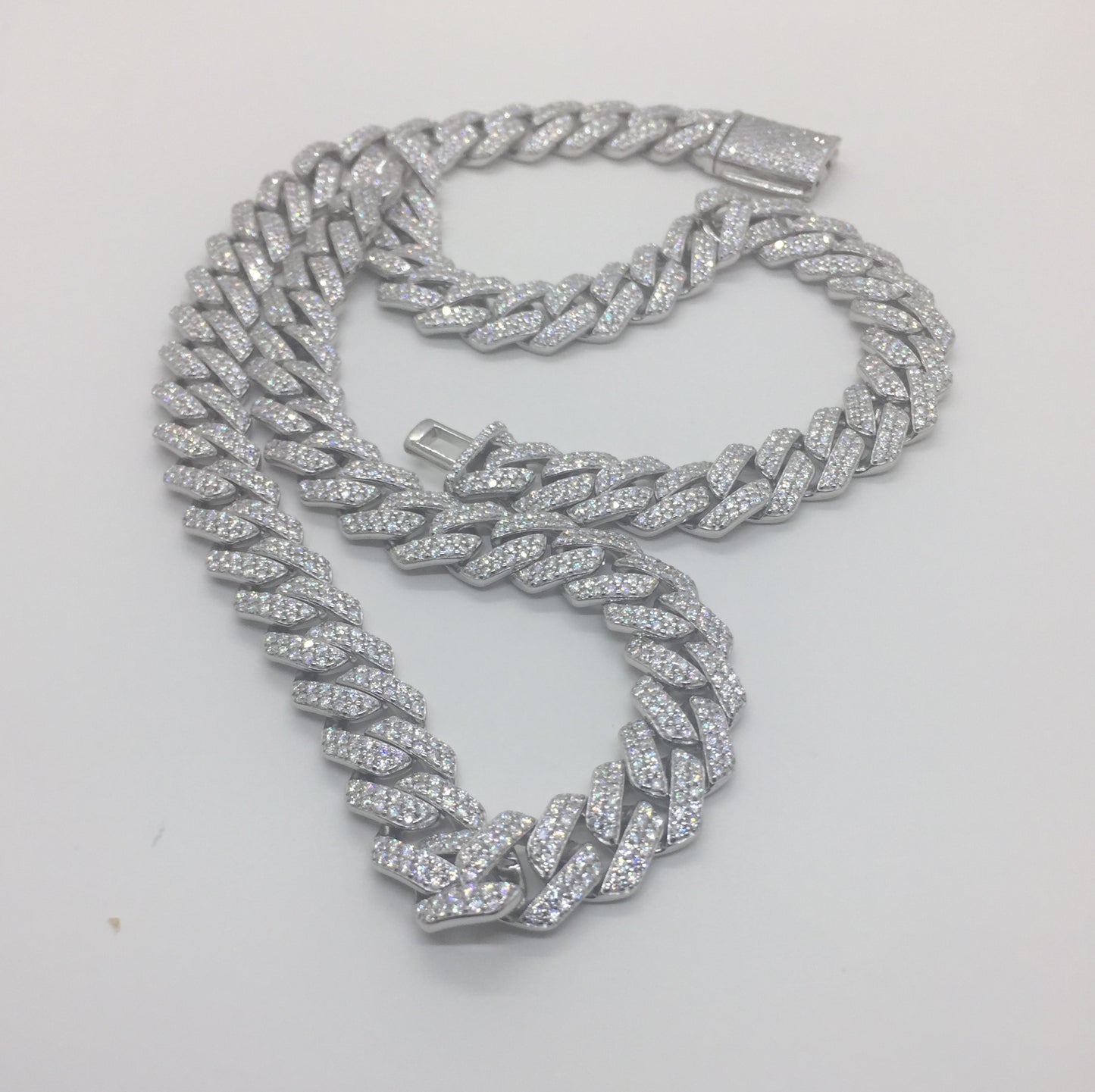 12mm Moissanite Prong Cuban Chain