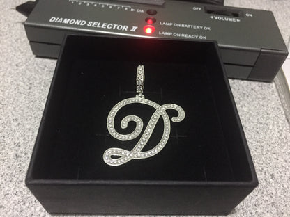 Moissanite Letter Pendant - Cursive