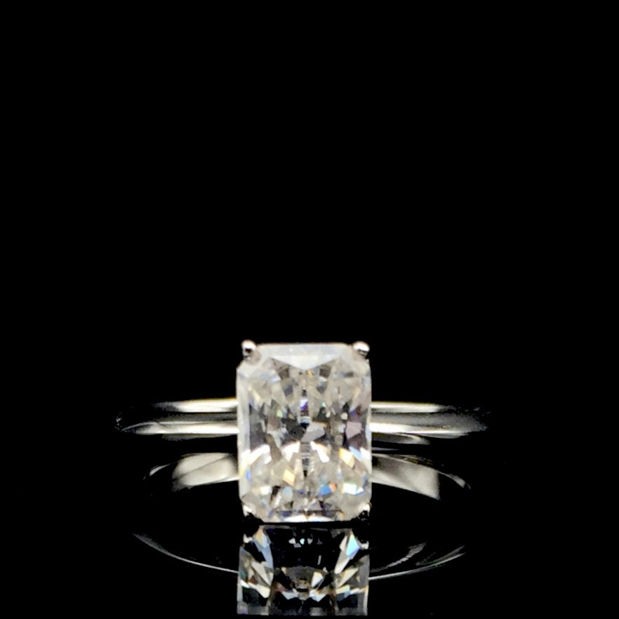Radiant Cut 2ct Solitaire Moissanite Ring