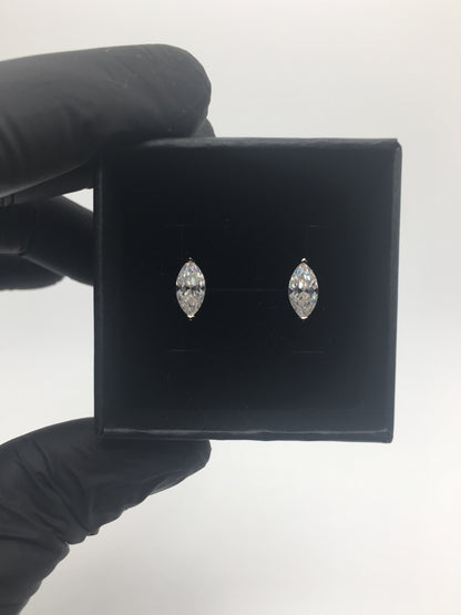 Marquise Cut Moissanite Stud Earrings (1 Carat)