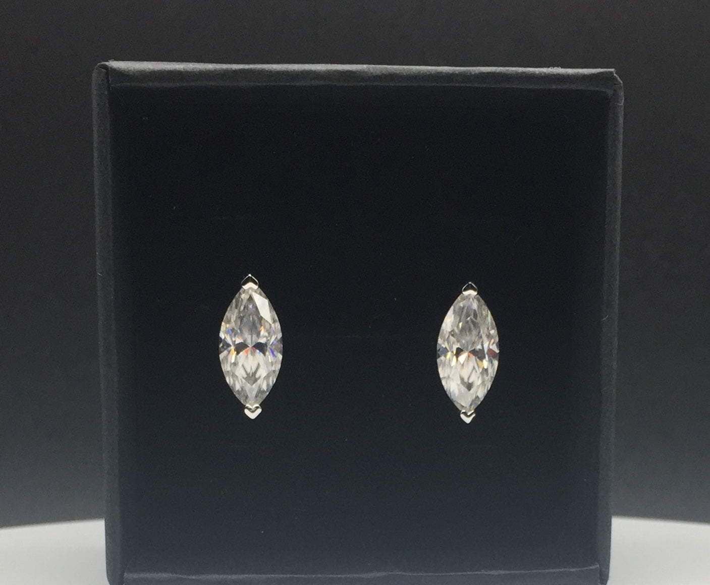 Marquise Cut Moissanite Stud Earrings (2 Carat)