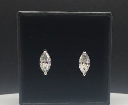 Marquise Cut Moissanite Stud Earrings (2 Carat)