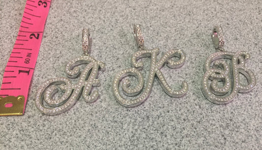Moissanite Letter Pendant - Cursive