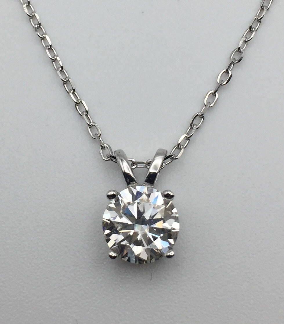 1ct Moissanite Round Cut Necklace+Earrings Set