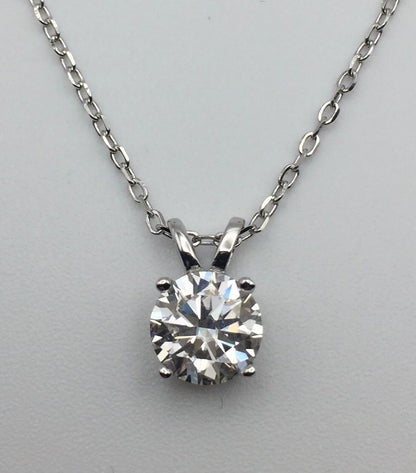 1ct Moissanite Round Cut Necklace+Earrings Set