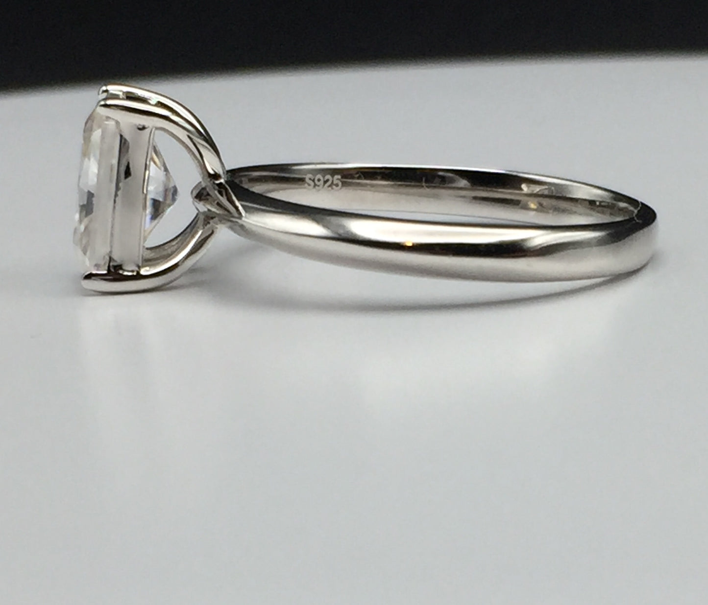 Radiant Cut 2ct Solitaire Moissanite Ring