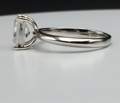 Radiant Cut 2ct Solitaire Moissanite Ring