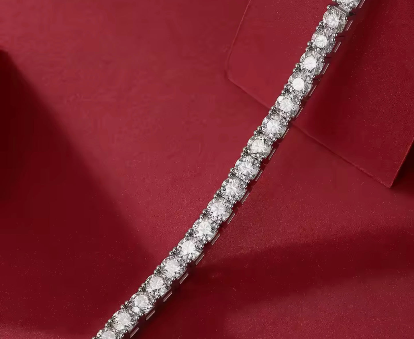 3mm Moissanite Tennis Bracelet: Click-Lock