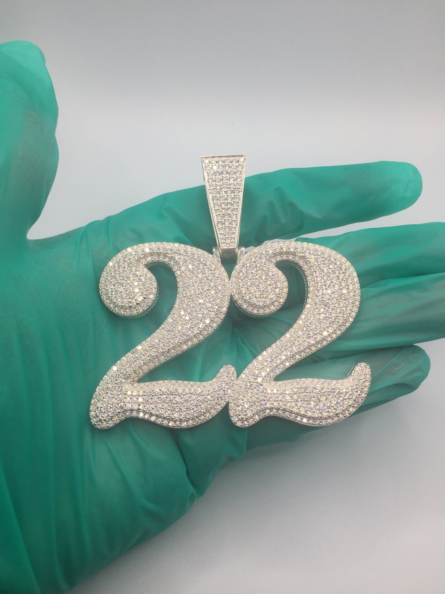 LARGE Custom Moissanite Number Pendant