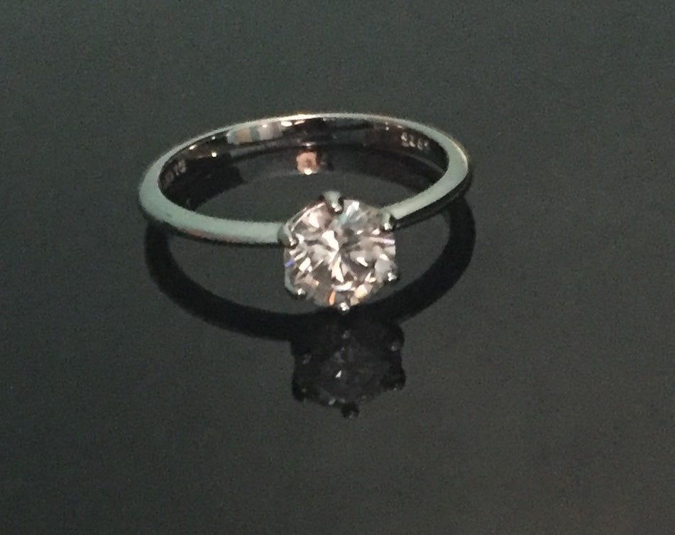 1ct Solitaire Moissanite Ring