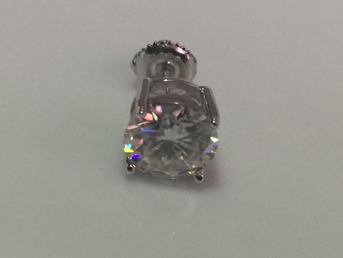 2 Carat Moissanite Stud Earrings (8mm, Screw-back)