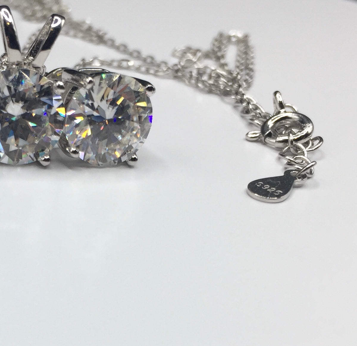 2ct Moissanite Round Brilliant Cut Necklace + Earrings Set