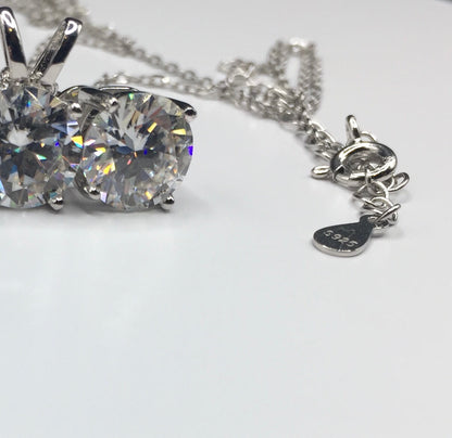 2ct Moissanite Round Brilliant Cut Necklace + Earrings Set