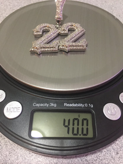 Custom Moissanite Letter/Number Pendant (Gothic Script Style - Medium size)