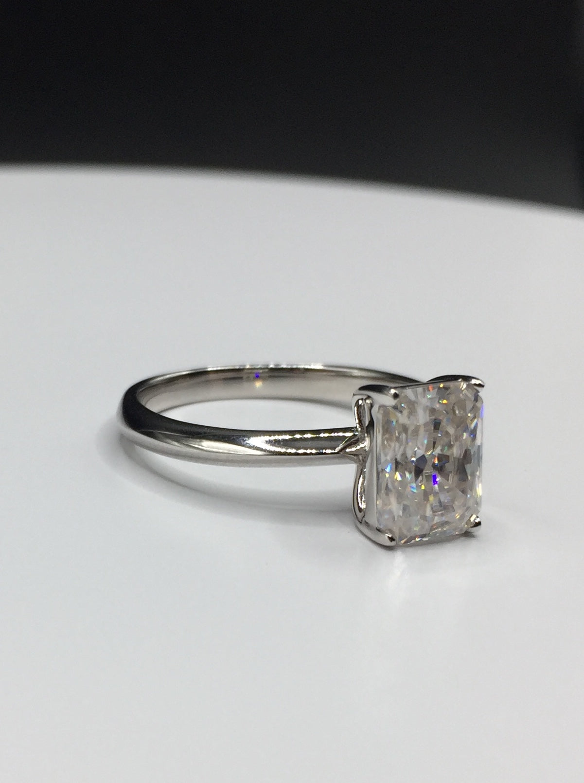 Radiant Cut 2ct Solitaire Moissanite Ring