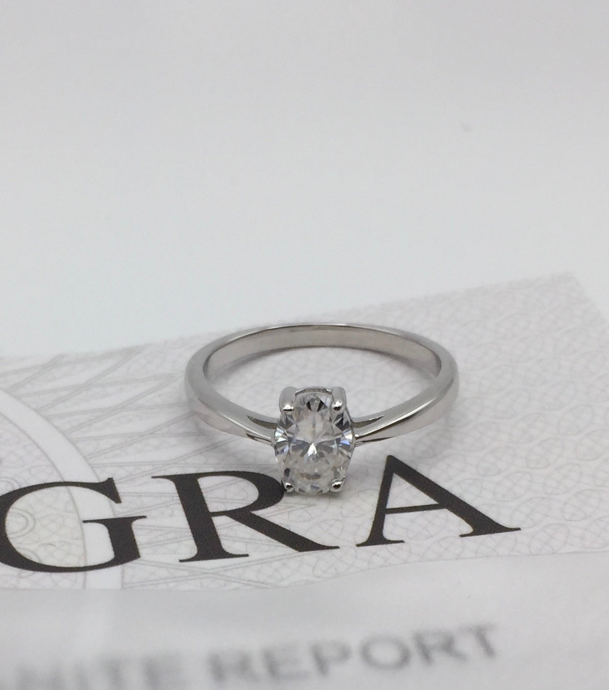 Oval Cut Solitaire 1ct Moissanite Ring