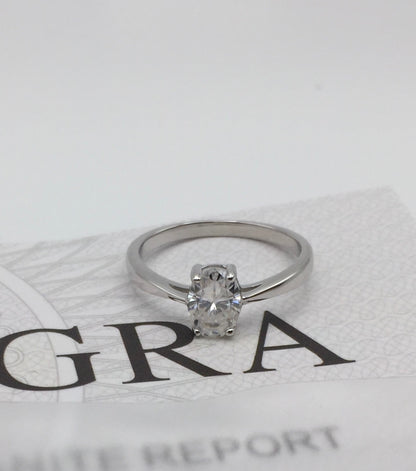 Oval Cut Solitaire 1ct Moissanite Ring