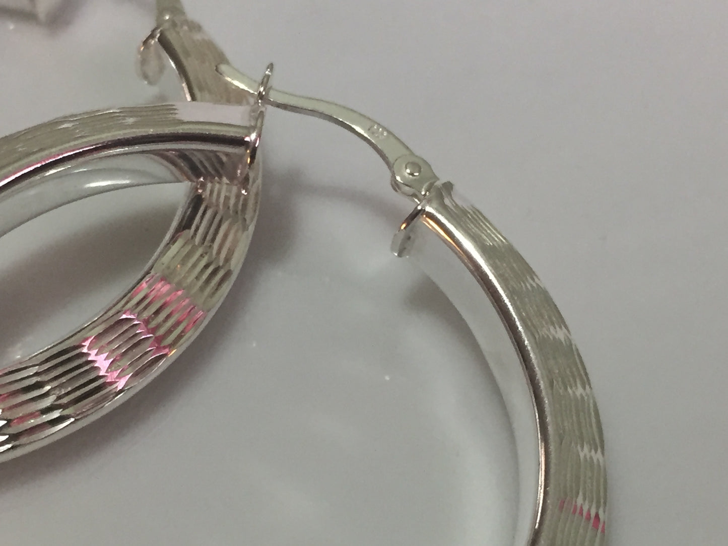 Large Diamond Cut Hoop Earrings