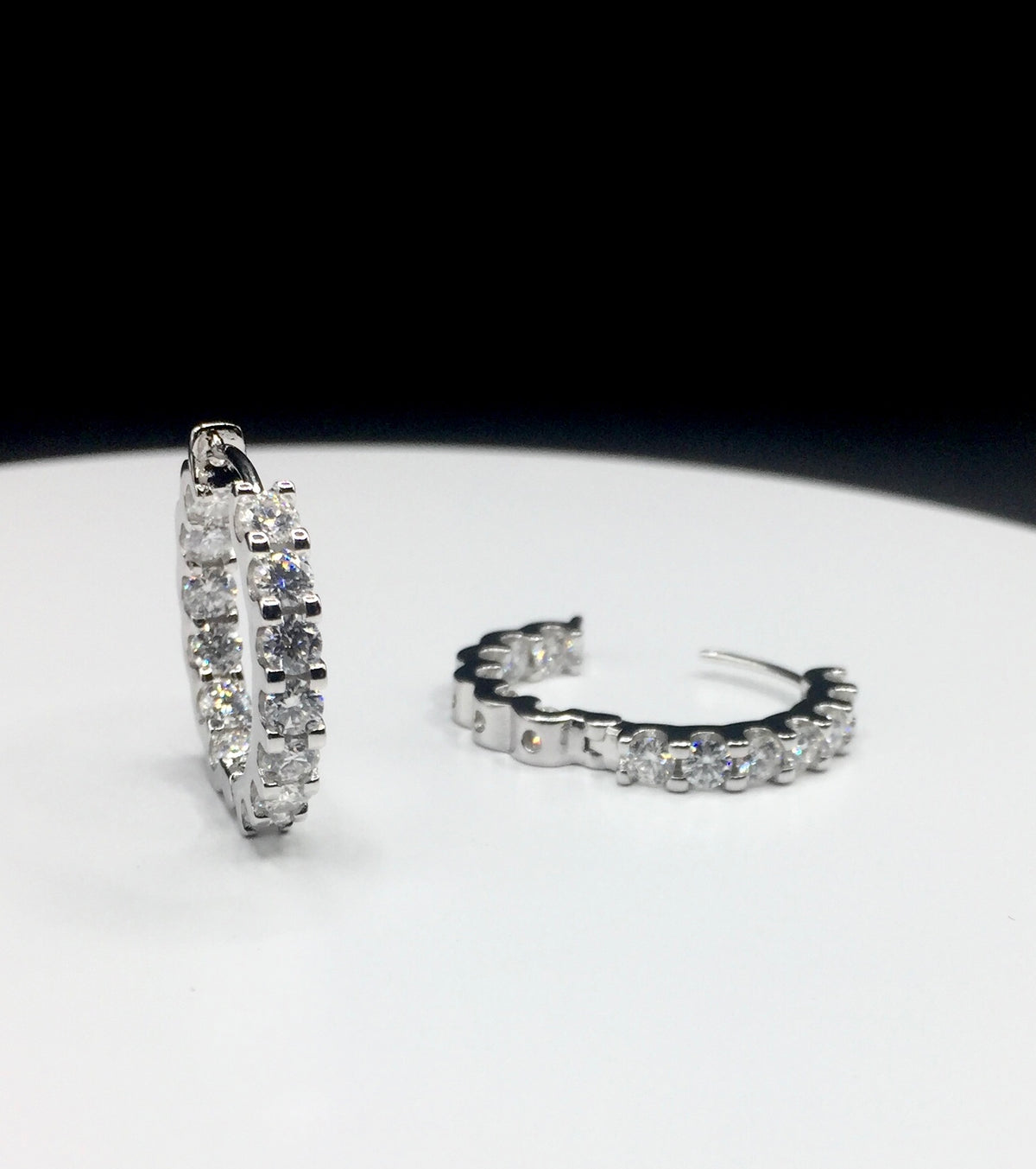 Double Layer Moissanite Hoop Earrings (20mm)
