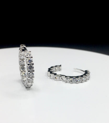 Double Layer Moissanite Hoop Earrings (20mm)