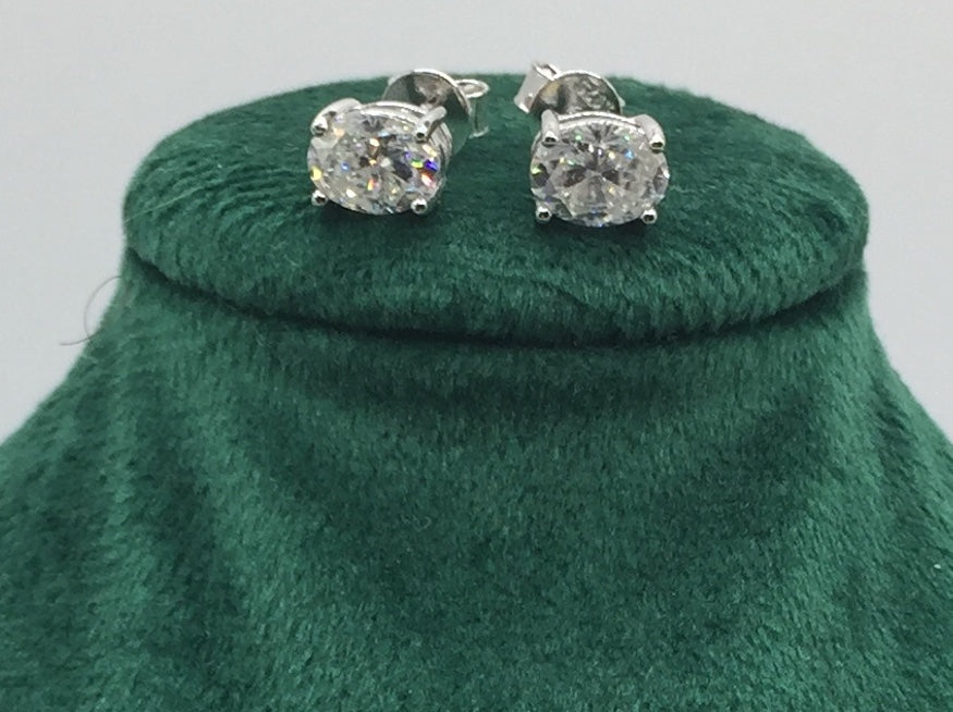 1ct Moissanite Oval Cut Necklace+Earrings Set