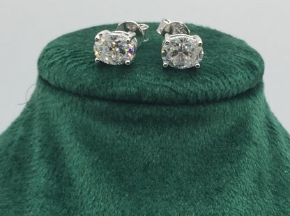 1ct Moissanite Oval Cut Necklace+Earrings Set