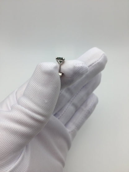 5mm Dark Green Moissanite Stud Earring (1 Single Earring, 0.5ct )